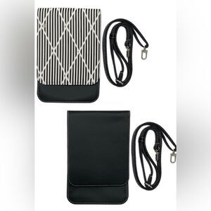 Caseable Crossbody Phone Bags w/RFID Protection Black Diamond/Black - Set of 2